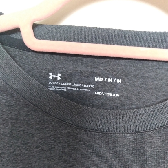 Under Armour Men's Loose Fit Gray Heatgear Short Sleeve Tee Size Medium - Picture 7 of 7